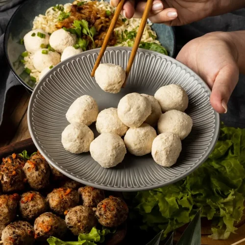 Bolas vietnamitas rellenas de gambas y verduras tailandesas