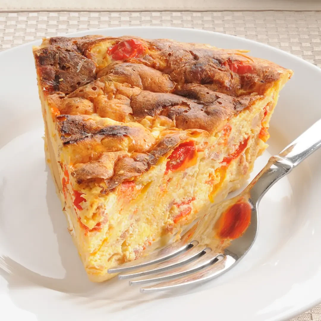 Quiche de puerro y gambas