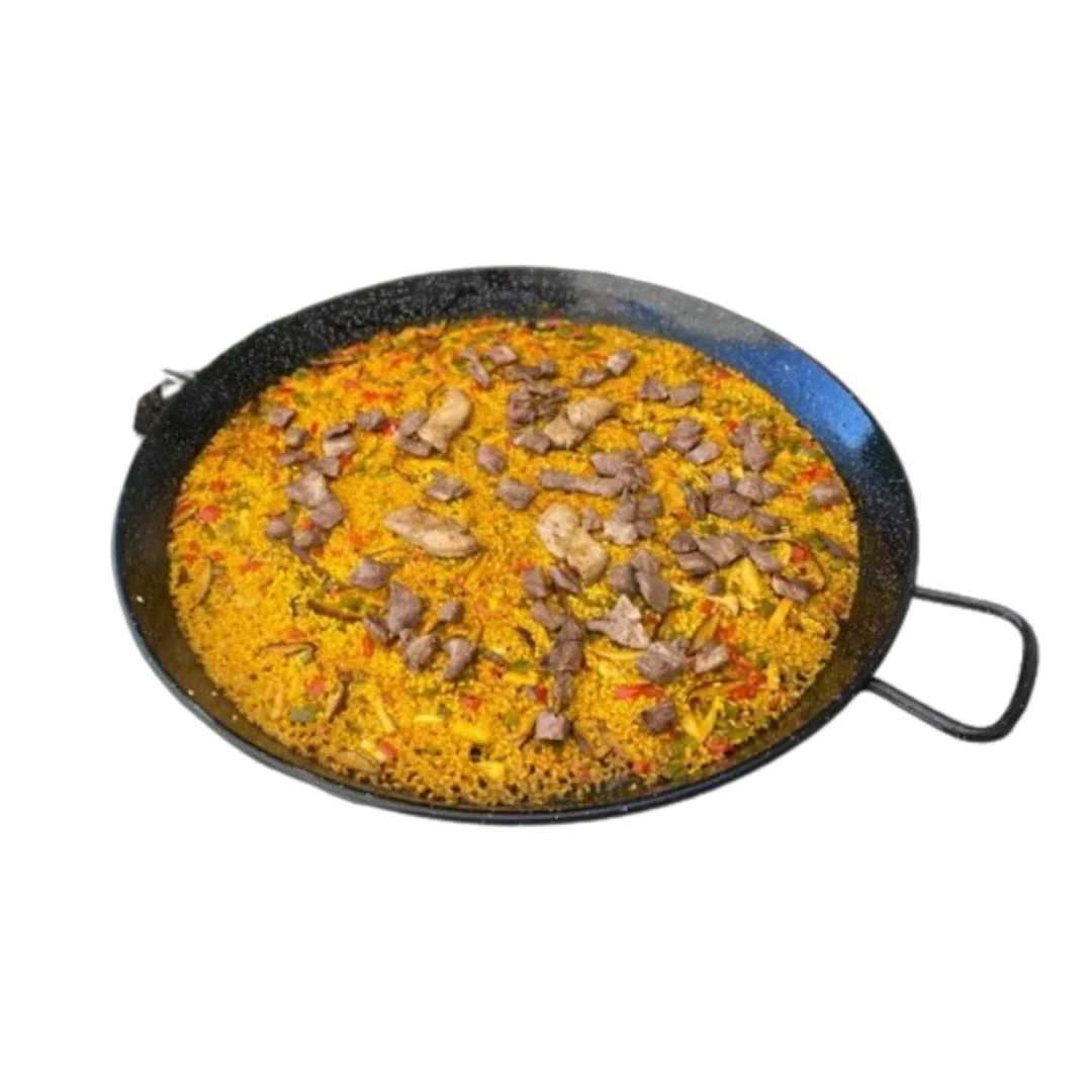 Paella de secreto, setas y foie