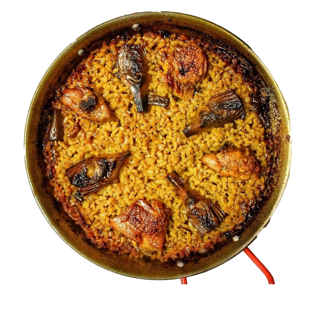 Paella de pato y alcachofa